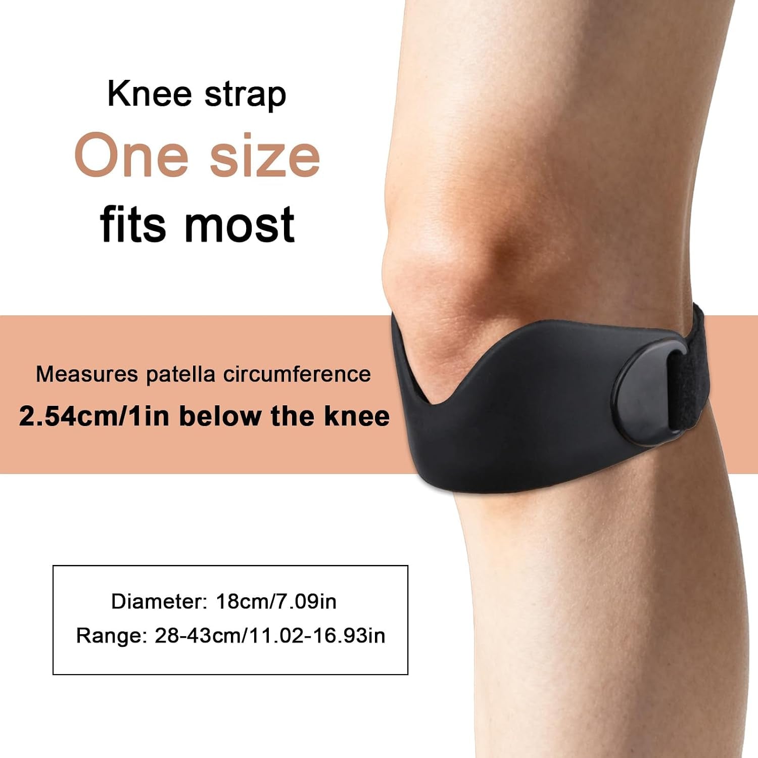 2Pcs Knee Patellar Tendon Support Straps, Patella Band for Men & Women, Premium Silicone Patellar Tendon Support Strap Knee Running Brace for Hiking Basketball Volleyball Jumping & Squats