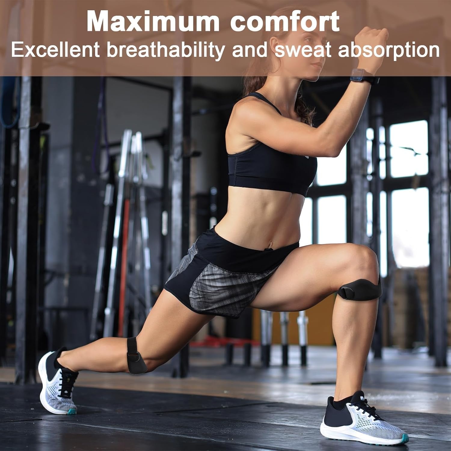 2Pcs Knee Patellar Tendon Support Straps, Patella Band for Men & Women, Premium Silicone Patellar Tendon Support Strap Knee Running Brace for Hiking Basketball Volleyball Jumping & Squats