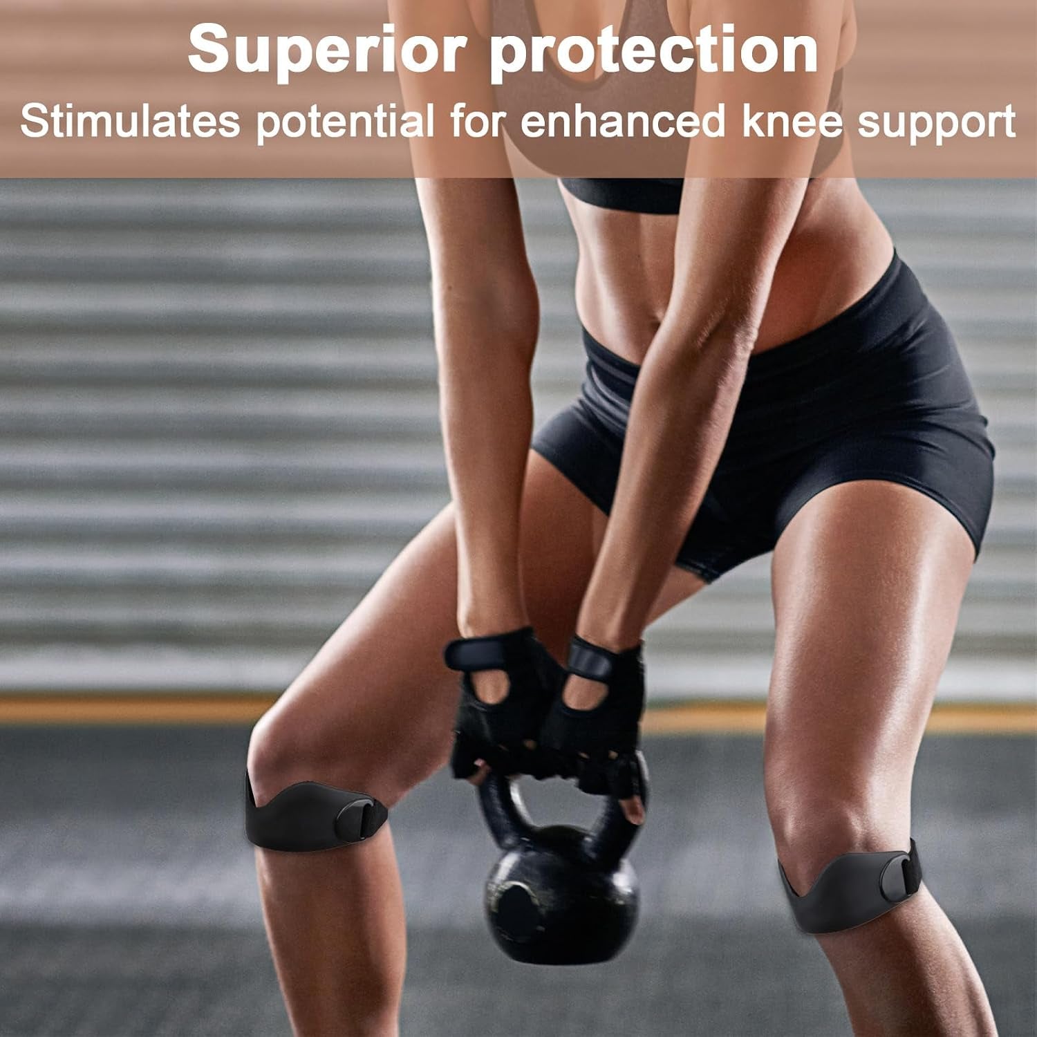 2Pcs Knee Patellar Tendon Support Straps, Patella Band for Men & Women, Premium Silicone Patellar Tendon Support Strap Knee Running Brace for Hiking Basketball Volleyball Jumping & Squats
